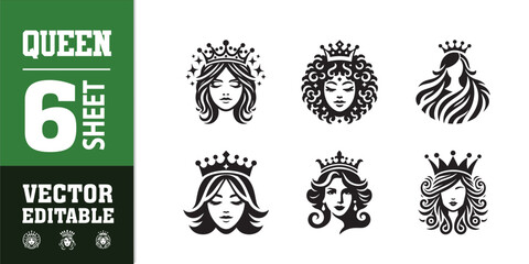 Doodle crowns. Line art king or queen crown sketch, fellow crowned heads tiara, beautiful diadem and luxurious decals vector illustration set. Royal head accessories linear collection