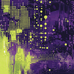 Electric Abstract Canvas Presenting Pixelated Dots in Vivid Colors