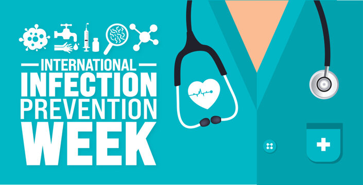 international infection prevention week background or banner design template is observed every year in October. Holiday concept. Template for card, poster, placard, template. eps 10