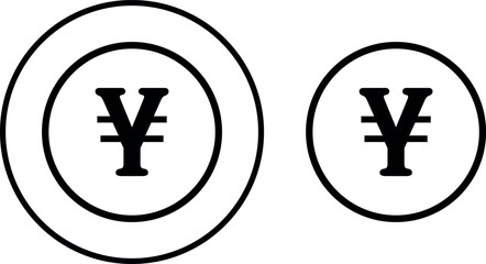 Obraz premium The yuan coin icon.The coin icon. Vector yuan coin icon highlighted on a transparent background.