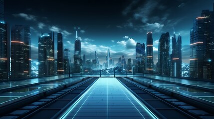 Obraz premium Hi-tech digital large space Technology abstract background