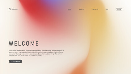 Abstract wave futuristic design of landing page. retro gradient mesh website design