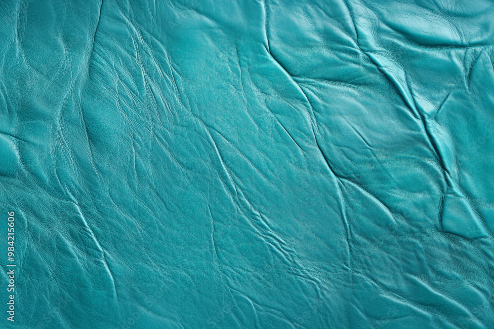 Sticker Turquoise Grain Leather Texture. Background.