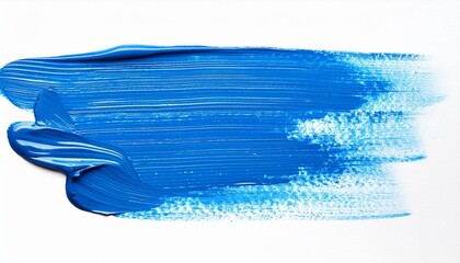 sky blue oil brush stroke on white background