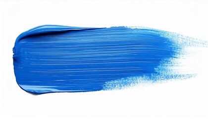 Fototapeta premium sky blue oil brush stroke on white background