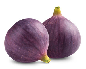 Two ripe figs isolated on transparent background.