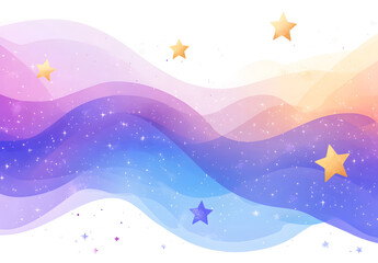 Fototapeta premium Abstract Pastel Flow with Sparkling Effects on White Background