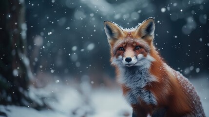 Fototapeta premium Red Fox in Snow.