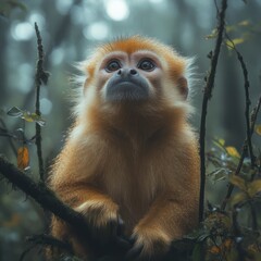 Fototapeta premium Golden Monkey Portrait.