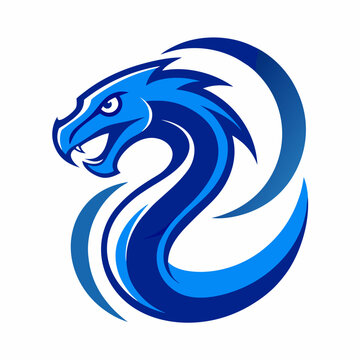 Blue anaconda logo on white background