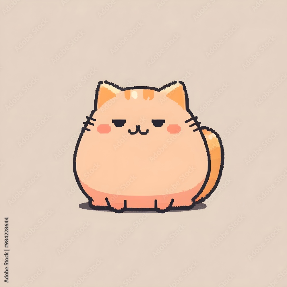 Poster cute orange cat illustration