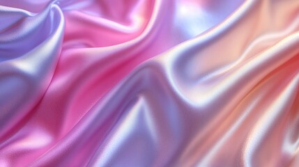 Obraz premium Silky, soft satin fabric with gentle folds in pink and lilac shades. Light reflections create a smooth, elegant surface with a soft glow.