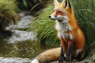 Naklejka premium Red Fox by Stream.