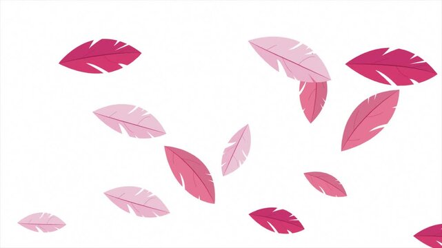 Breast Cancer Awareness Month pink leaves flying background animation 4k quality.