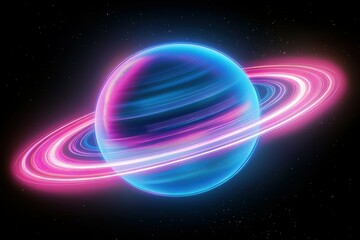 Outer space planets and luminous stars. looping time-lapse video animated background. Beautiful simple AI generated image