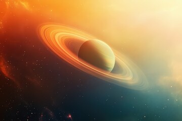 Fototapeta premium 3D illustration of planets in deep space. High quality digital space art in 5K - realistic visualization. Beautiful simple AI generated image