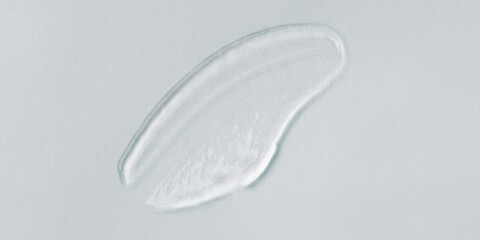 Transparent gel texture on a white background.