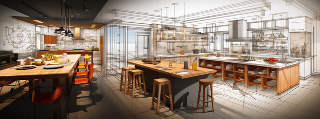 Spacious apartment with separate dining area in the kitchen