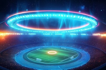 Obraz premium Sci-fi inspired scene of an asteroid belt with a planet and its rings visible in the background under a soft yellow glow in space. Beautiful simple AI generated image