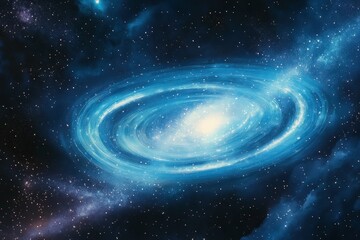 Fototapeta premium 3D illustration of planets in deep space. High quality digital space art in 5K - realistic visualization. Beautiful simple AI generated image