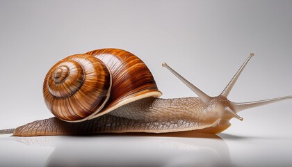 snail on a white