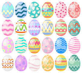 Set of decorative patterned colorful easter eggs vector illustration perfect for holiday easter happy easter in different color