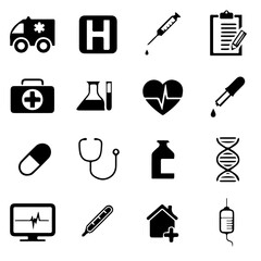 Seamless Pattern with Flat Medical Icons