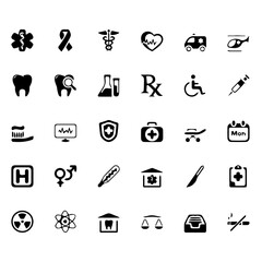 Seamless Pattern with Flat Medical Icons