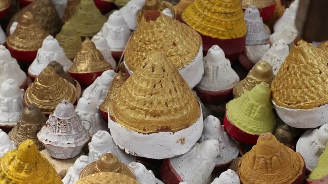 Tsa Tsas made with ashes of the deads, Wangchang Gewog, Paro, Bhutan