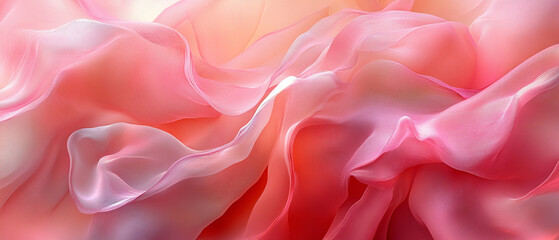 Obraz premium A delicate swirl of soft pink fabric, portraying a dreamy and elegant texture perfect for backgrounds and design projects.
