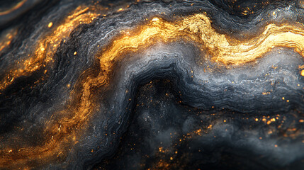 A mesmerizing abstract background with waves of gold and dark textures, perfect for artistic projects and digital designs.