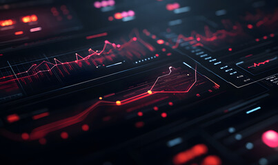 Futuristic Stock Market Chart with Glowing Data or Dynamic Financial Timeline for graphic background