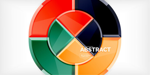 Obraz premium Glossy circles geometric background. Vector Illustration For Wallpaper, Banner, Background, Card, Book Illustration, landing page