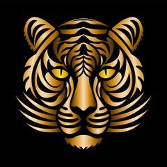 Minimalist Abstract Illustration of a Tiger's Head
