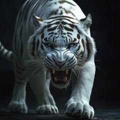Obraz premium White Tiger Roar.