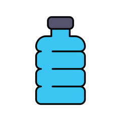 water bottle color line icon with white background vector stock illustration