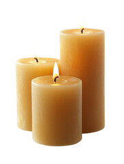 Warm candles with soft glowing flames