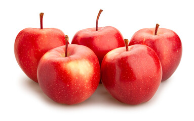 red apples path isolated on white