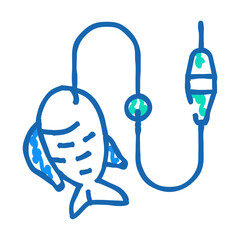 fishing for relax doodle icon sketch vector. fishing for relax sign. isolated symbol illustration