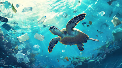 Sea Turtle and Plastic Pollution