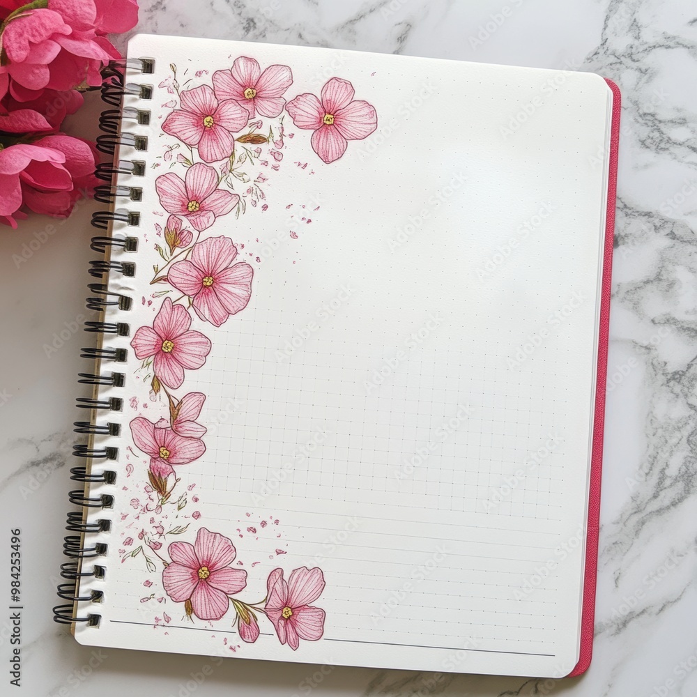 Wall mural Floral Notebook.