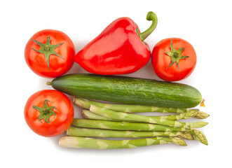 vegetable mix path isolated on white top view