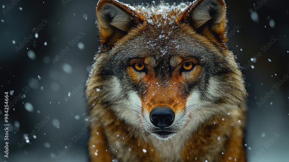 Poster wolf in the snow.