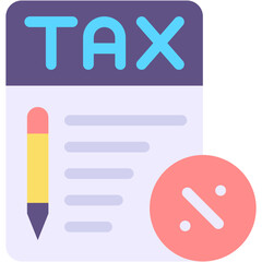 Vector Icon Tax, Bill, Percent, Business, Business and Finance, Taxes