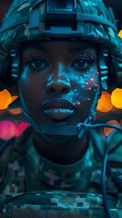 Advanced Military Technology Empowering Soldiers Night Vision Enhanced Facial Recognition | AI Generated
