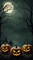 Halloween abstract Background, texture , pumpkin , witch