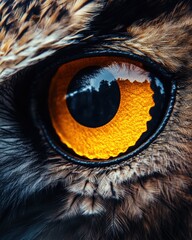 Owl Eye Close Up.