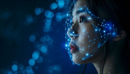 Digital Identity Facial Recognition Technology Blue Light Network Analysis | AI Generated