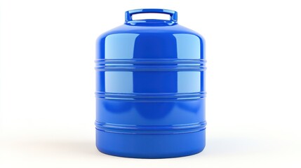 A blue propane tank isolated on a white background.