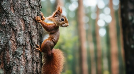 Squirrel on Tree.